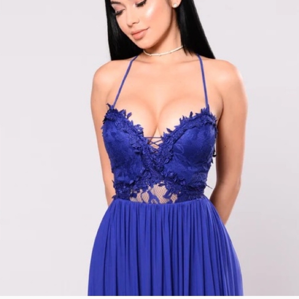 Fashion Nova Hello Darling Elegant Blue Lace Dress - New With Tags
